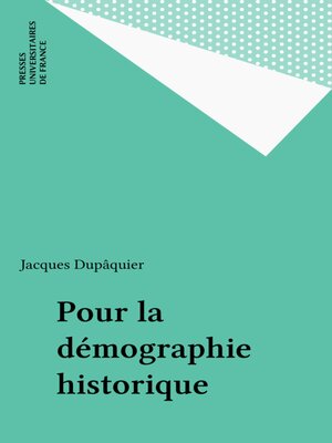 cover image of Pour la démographie historique